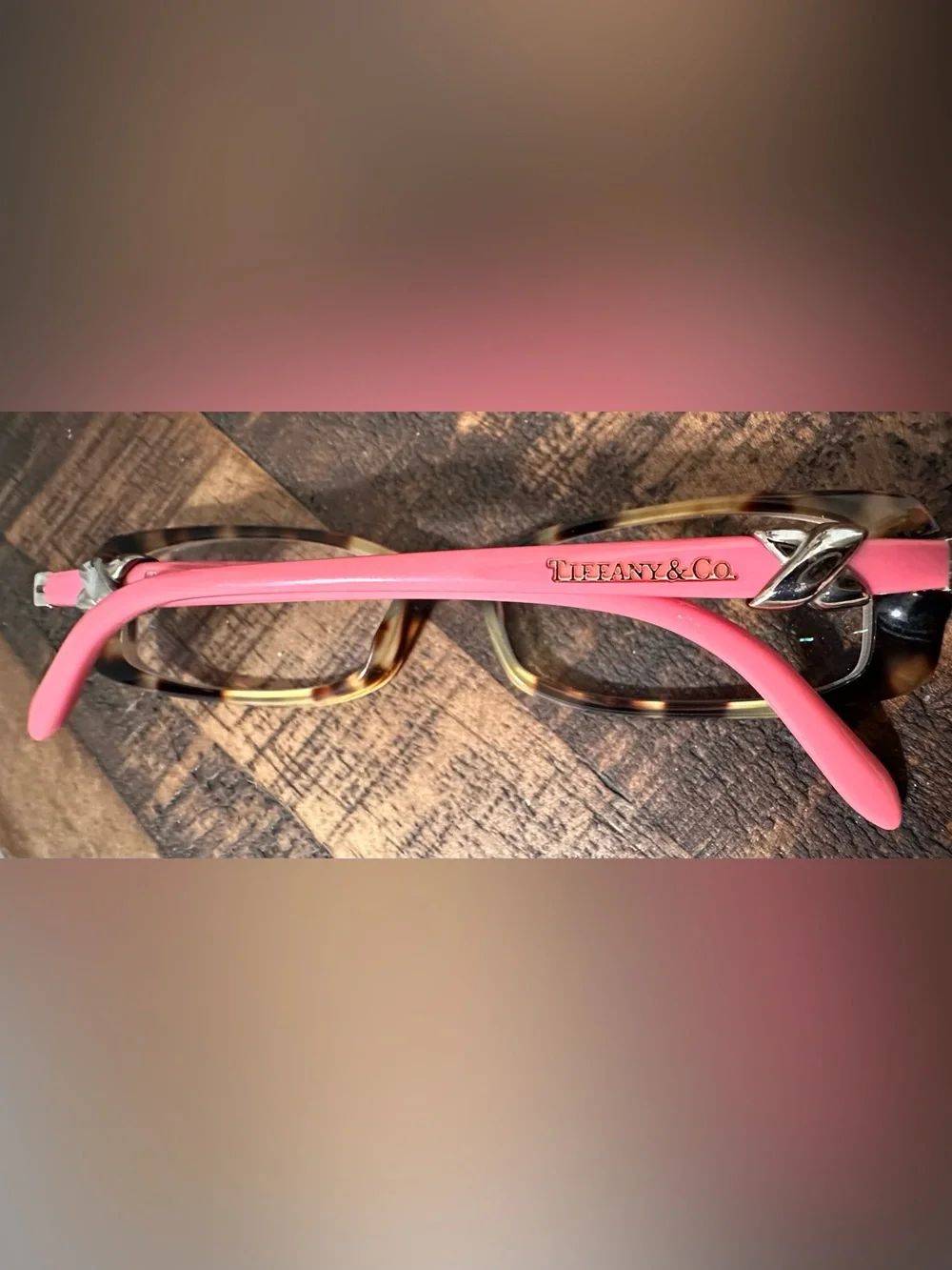 Tiffany & Co. Coral Pink Temple Eyeglass Frames